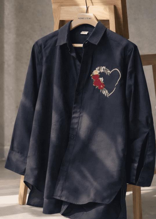 black embroidery shirt